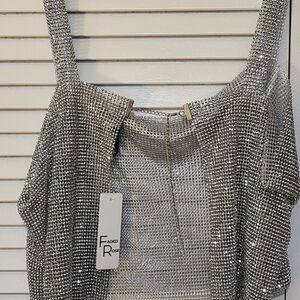 Faded Rose Silver Crop Top